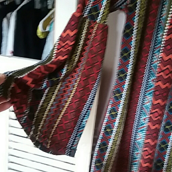 Multi-colored Bell Sleeve Tunic Size Small-Medium - Picture 2 of 4